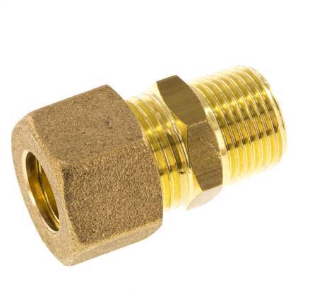 R 3/8'' Male x 12mm Brass Straight Compression Fitting 75 Bar DIN EN 1254-2