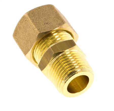 R 3/8'' Male x 12mm Brass Straight Compression Fitting 75 Bar DIN EN 1254-2