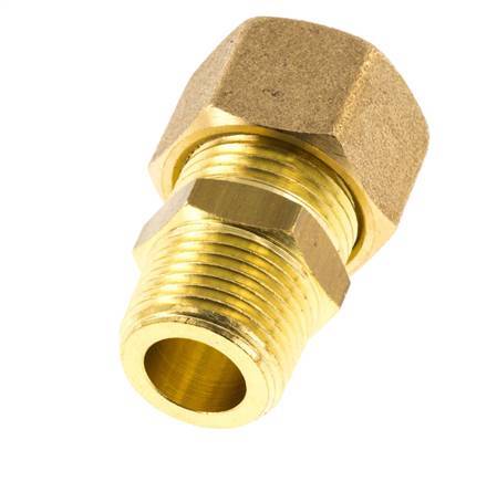 R 3/8'' Male x 12mm Brass Straight Compression Fitting 75 Bar DIN EN 1254-2