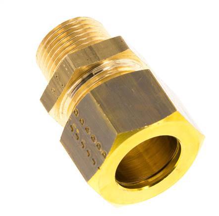 R 3/8'' Male x 15mm Brass Straight Compression Fitting 82 Bar DIN EN 1254-2