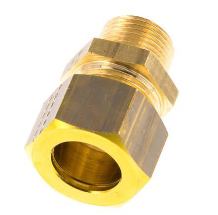 R 3/8'' Male x 15mm Brass Straight Compression Fitting 82 Bar DIN EN 1254-2
