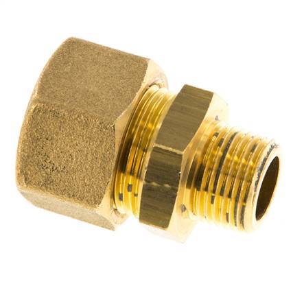 R 3/8'' Male x 16mm Brass Straight Compression Fitting 76 Bar DIN EN 1254-2