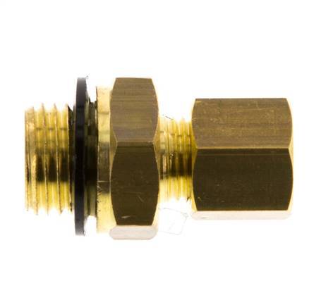 G 1/4'' Male x 6mm Brass Straight Compression Fitting with PA Seal 150 Bar DIN EN 1254-2 [2 Pieces]