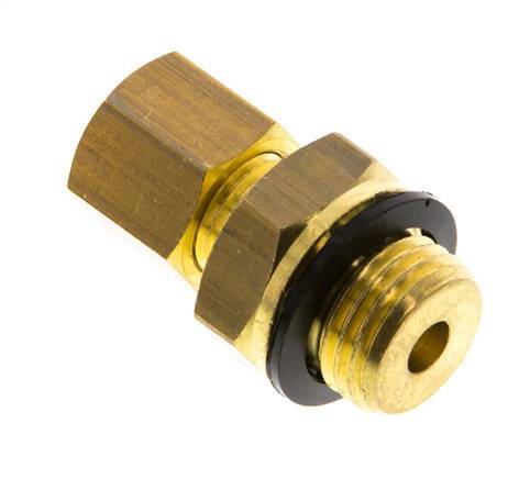 G 1/4'' Male x 6mm Brass Straight Compression Fitting with PA Seal 150 Bar DIN EN 1254-2 [2 Pieces]