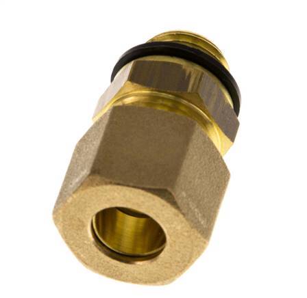 G 1/4'' Male x 10mm Brass Straight Compression Fitting with PA Seal 95 Bar DIN EN 1254-2