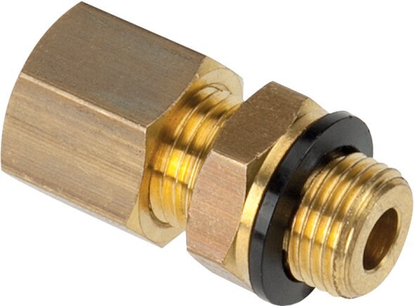G 1/4'' Male x 6mm Brass Straight Compression Fitting with PA Seal 150 Bar DIN EN 1254-2 [2 Pieces]