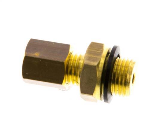 G 1/8'' Male x 4mm Brass Straight Compression Fitting with PA Seal 150 Bar DIN EN 1254-2 [2 Pieces]