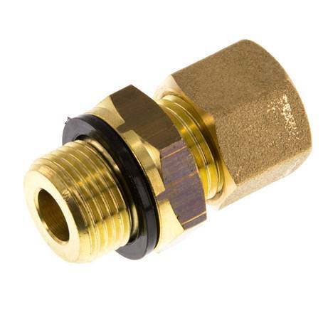 G 3/8'' Male x 10mm Brass Straight Compression Fitting with PA Seal 95 Bar DIN EN 1254-2