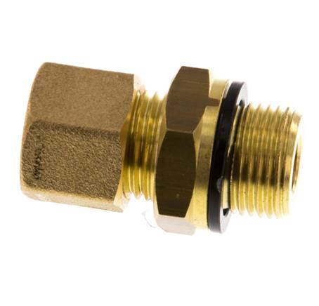 G 3/8'' Male x 10mm Brass Straight Compression Fitting with PA Seal 95 Bar DIN EN 1254-2