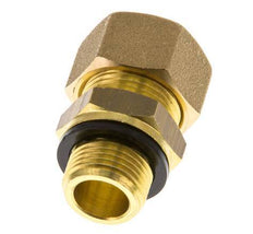 G 3/8'' Male x 14mm Brass Straight Compression Fitting with PA Seal 89 Bar DIN EN 1254-2