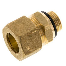 G 3/8'' Male x 16mm Brass Straight Compression Fitting with PA Seal 76 Bar DIN EN 1254-2