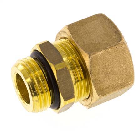 G 1/2'' Male x 18mm Brass Straight Compression Fitting with NBR Seal 67 Bar DIN EN 1254-2
