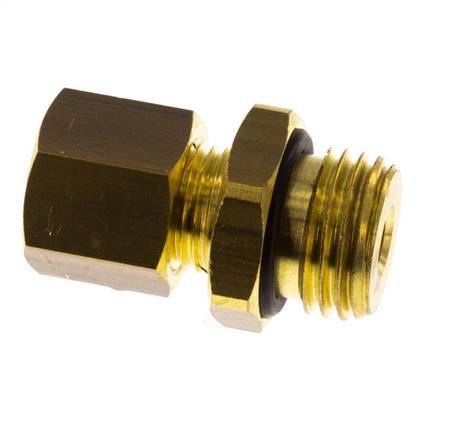 G 1/4'' Male x 6mm Brass Straight Compression Fitting with NBR Seal 150 Bar DIN EN 1254-2 [2 Pieces]