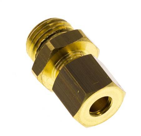 G 1/4'' Male x 6mm Brass Straight Compression Fitting with NBR Seal 150 Bar DIN EN 1254-2 [2 Pieces]
