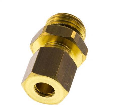 G 1/4'' Male x 6mm Brass Straight Compression Fitting with NBR Seal 150 Bar DIN EN 1254-2 [2 Pieces]