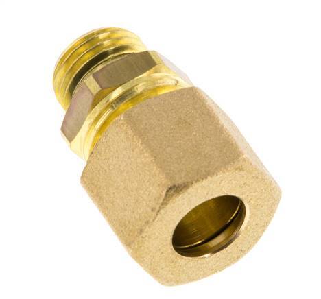 G 1/4'' Male x 10mm Brass Straight Compression Fitting with NBR Seal 95 Bar DIN EN 1254-2