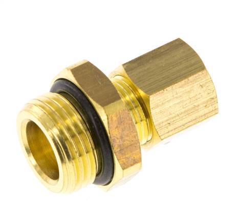G 3/8'' Male x 8mm Brass Straight Compression Fitting with NBR Seal 135 Bar DIN EN 1254-2