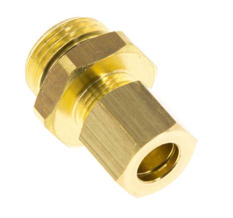 G 3/8'' Male x 8mm Brass Straight Compression Fitting with NBR Seal 135 Bar DIN EN 1254-2