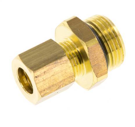 G 3/8'' Male x 8mm Brass Straight Compression Fitting with NBR Seal 135 Bar DIN EN 1254-2