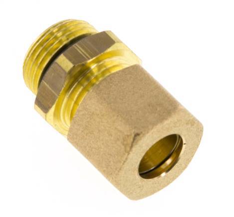 G 3/8'' Male x 10mm Brass Straight Compression Fitting with NBR Seal 95 Bar DIN EN 1254-2