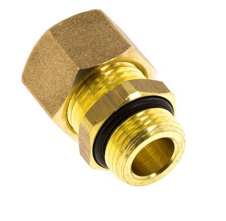 G 3/8'' Male x 12mm Brass Straight Compression Fitting with NBR Seal 75 Bar DIN EN 1254-2