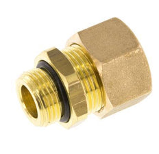 G 3/8'' Male x 14mm Brass Straight Compression Fitting with NBR Seal 89 Bar DIN EN 1254-2
