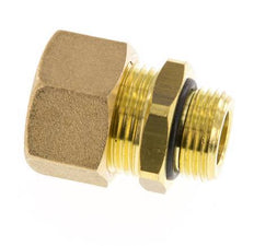 G 3/8'' Male x 14mm Brass Straight Compression Fitting with NBR Seal 89 Bar DIN EN 1254-2