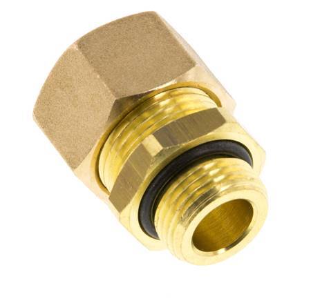 G 3/8'' Male x 14mm Brass Straight Compression Fitting with NBR Seal 89 Bar DIN EN 1254-2