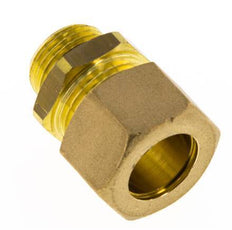 G 3/8'' Male x 15mm Brass Straight Compression Fitting with NBR Seal 82 Bar DIN EN 1254-2