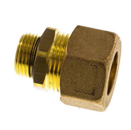 G 3/8'' Male x 16mm Brass Straight Compression Fitting with NBR Seal 76 Bar DIN EN 1254-2