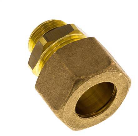 G 3/8'' Male x 16mm Brass Straight Compression Fitting with NBR Seal 76 Bar DIN EN 1254-2