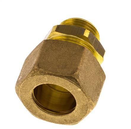 G 3/8'' Male x 16mm Brass Straight Compression Fitting with NBR Seal 76 Bar DIN EN 1254-2