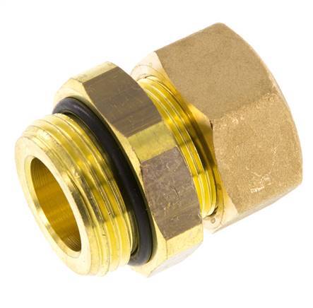G 1'' Male x 22mm Brass Straight Compression Fitting with NBR Seal 54 ...