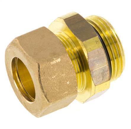 G 1'' Male x 22mm Brass Straight Compression Fitting with NBR Seal 54 Bar DIN EN 1254-2
