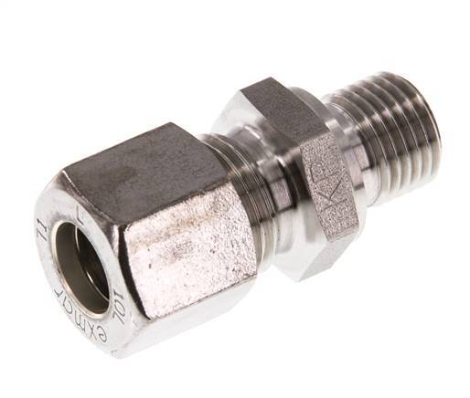 G 1/4'' Male x 10L Stainless steel Straight Compression Fitting 315 Bar DIN 2353