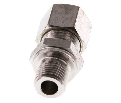 G 1/4'' Male x 10L Stainless steel Straight Compression Fitting 315 Bar DIN 2353