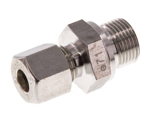 G 3/8'' Male x 8L Stainless steel Straight Compression Fitting 315 Bar DIN 2353