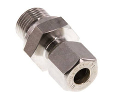 G 3/8'' Male x 8L Stainless steel Straight Compression Fitting 315 Bar DIN 2353