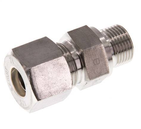 G 3/8'' Male x 12S Stainless steel Straight Compression Fitting 630 Bar DIN 2353