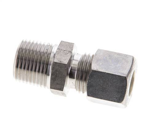 3/8'' NPT Male x 10L Stainless steel Straight Compression Fitting 315 Bar DIN 2353
