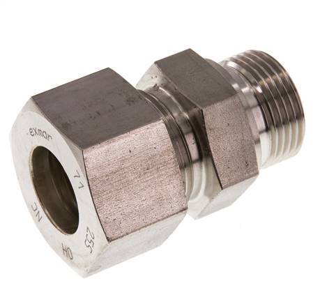 G 1'' Male x 25S Stainless steel Straight Compression Fitting 400 Bar DIN 2353