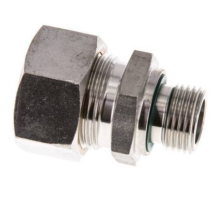 G 1/2'' Male x 22L Stainless steel Straight Compression Fitting with FKM Seal 160 Bar DIN 2353