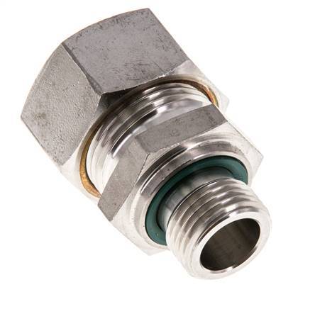 G 1/2'' Male x 22L Stainless steel Straight Compression Fitting with FKM Seal 160 Bar DIN 2353