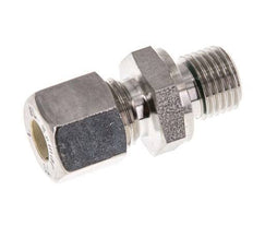G 1/4'' Male x 8L Stainless steel Straight Compression Fitting with FKM Seal 315 Bar DIN 2353