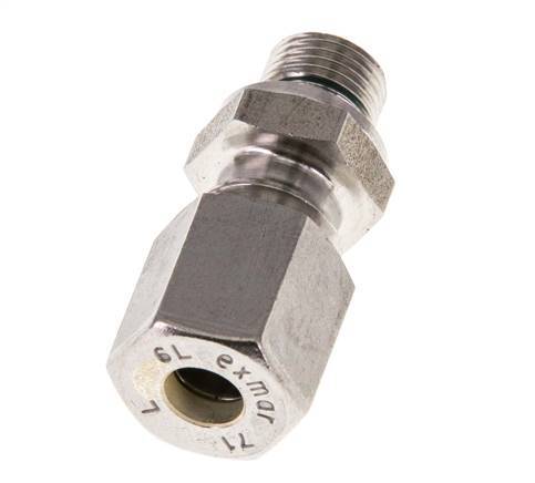 G 1/8'' Male x 6L Stainless steel Straight Compression Fitting with FKM Seal 315 Bar DIN 2353