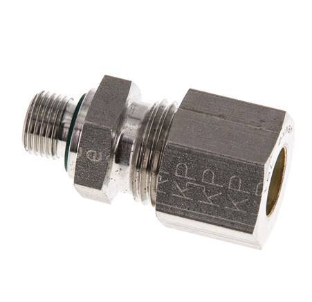 G 1/8'' Male x 10L Stainless steel Straight Compression Fitting with FKM Seal 315 Bar DIN 2353
