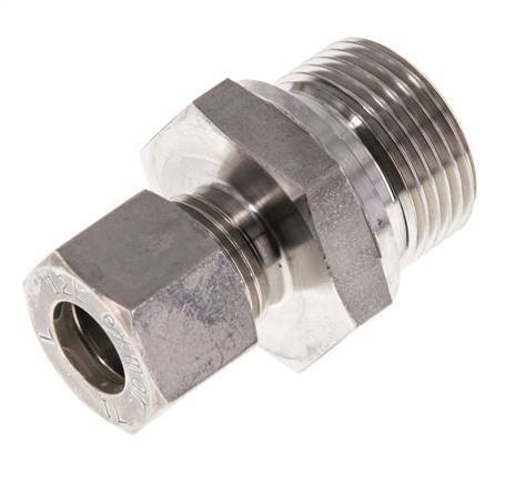 G 3/4'' Male x 12L Stainless steel Straight Compression Fitting with FKM Seal 315 Bar DIN 2353