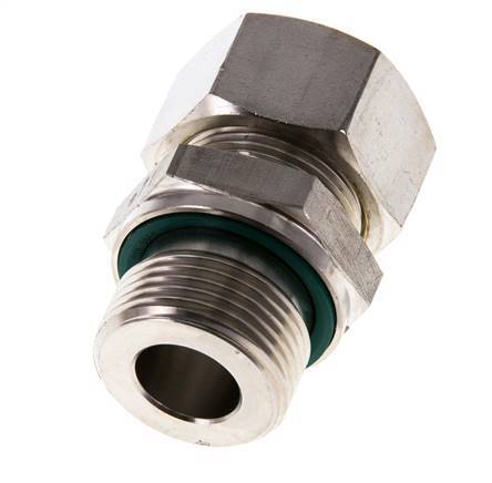 G 3/4'' Male x 18L Stainless steel Straight Compression Fitting with FKM Seal 315 Bar DIN 2353