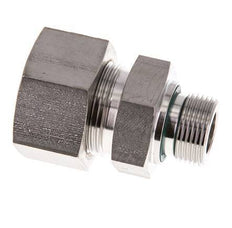 G 3/4'' Male x 25S Stainless steel Straight Compression Fitting with FKM Seal 400 Bar DIN 2353