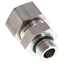 G 3/4'' Male x 25S Stainless steel Straight Compression Fitting with FKM Seal 400 Bar DIN 2353